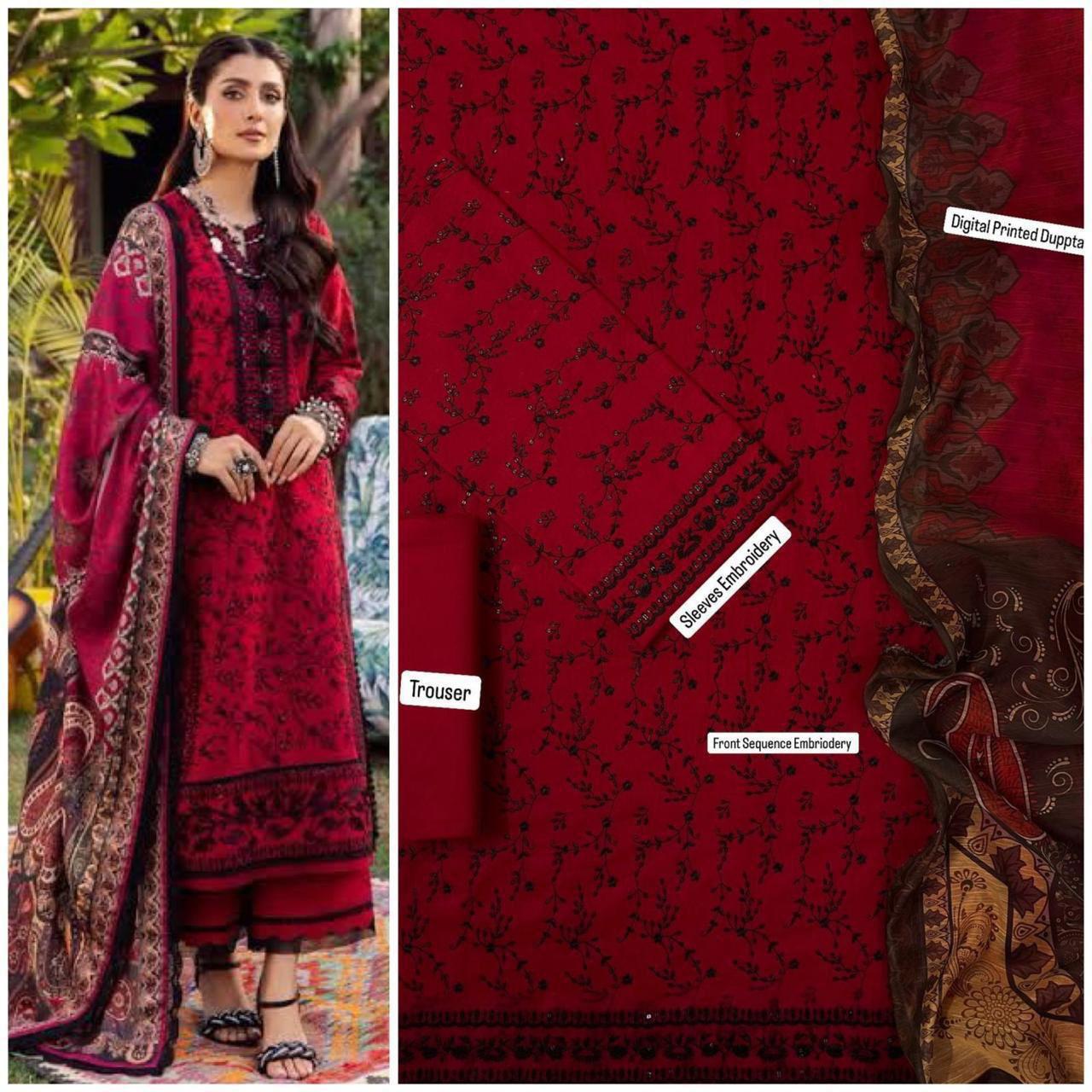 3PC Embroidered Lawn Suit