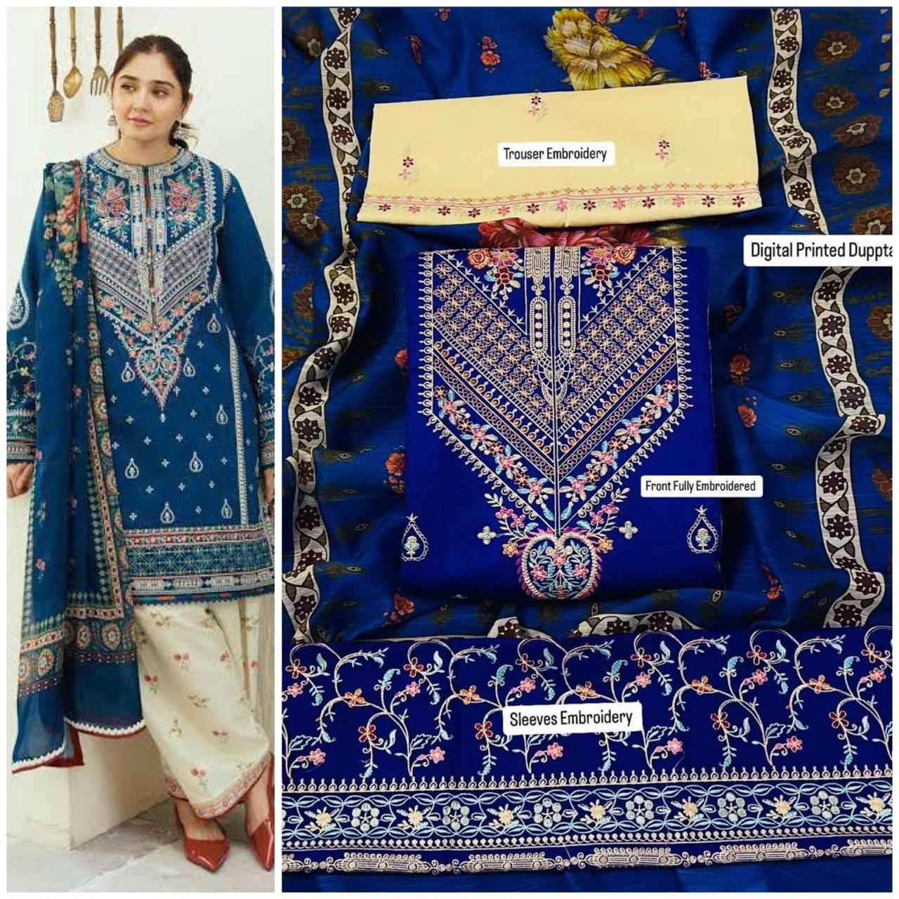 3PC Embroidered Lawn Suit