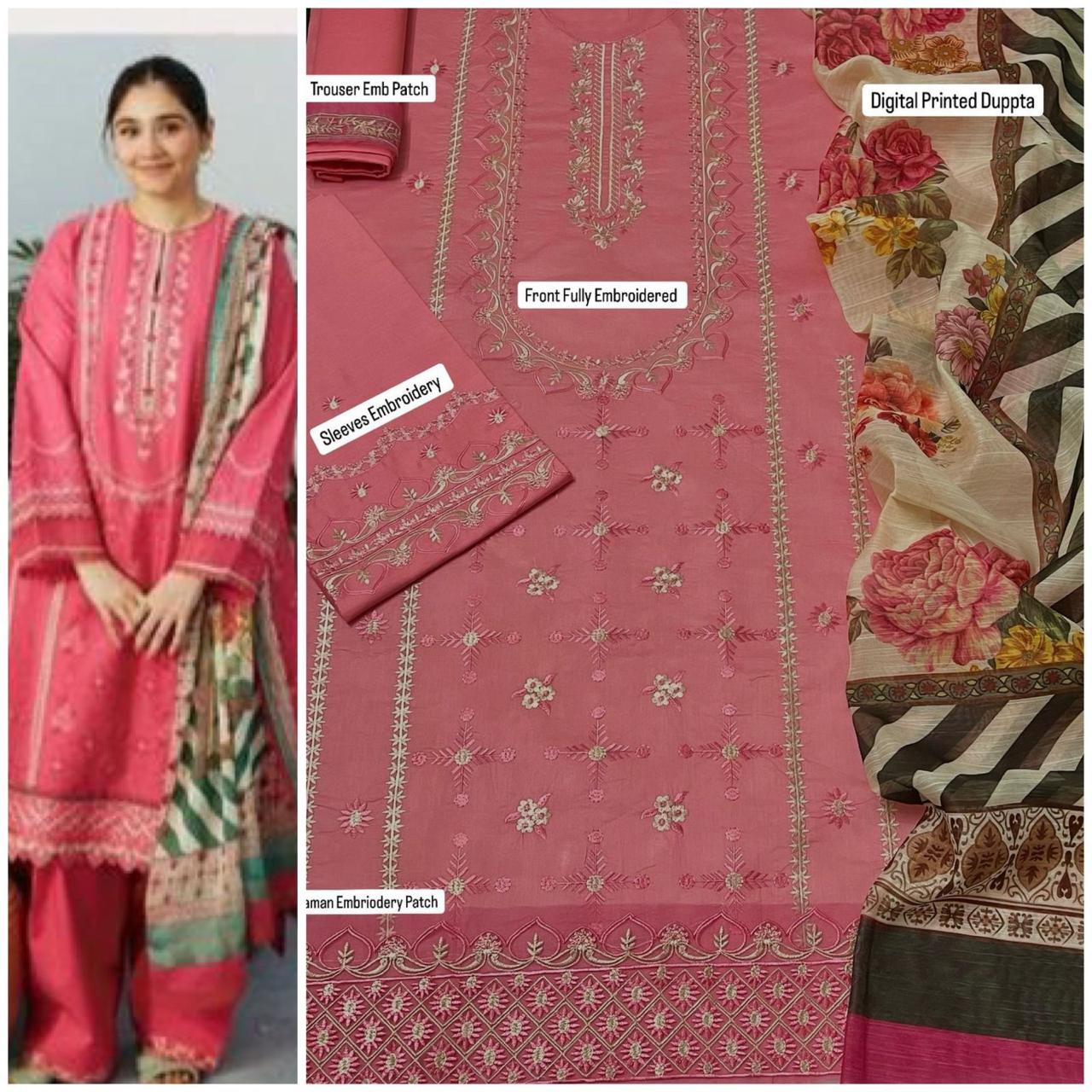 3PC Embroidered Lawn Suit
