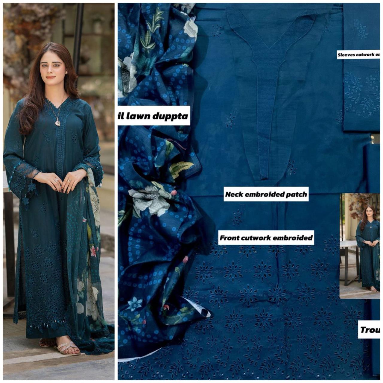 3PC Embroidered Lawn Suit